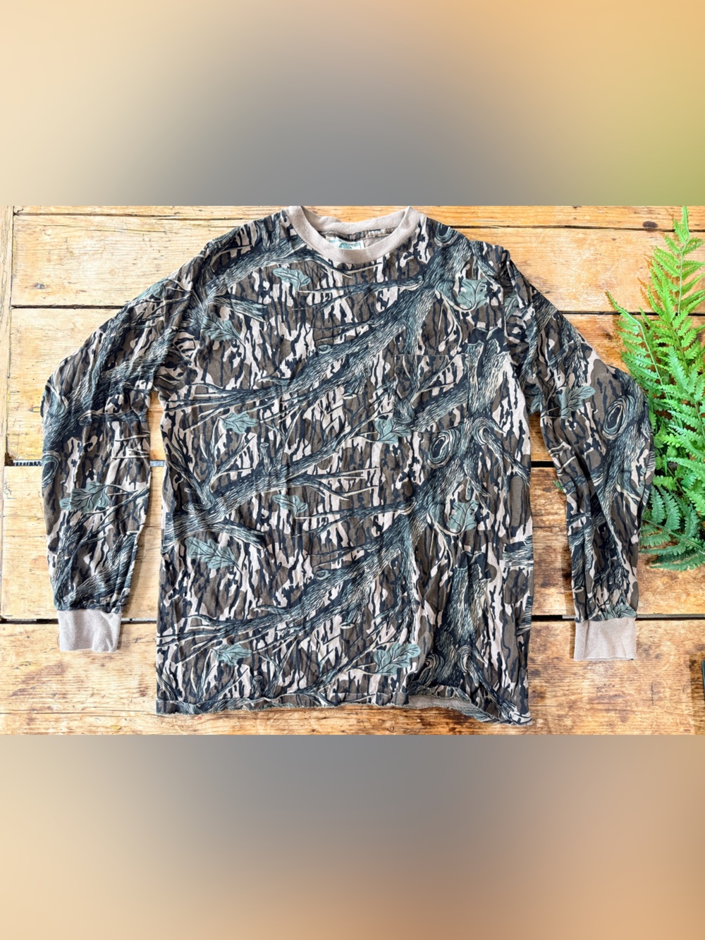 Mossy Oak Vintage 100% Cotton Long Sleeve Camo